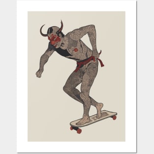 Japanese Skater [Ukiyo-e woodblock Print] Posters and Art